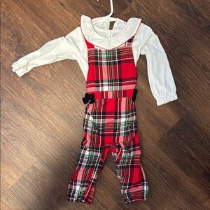 Plaid Red Kids Overalls